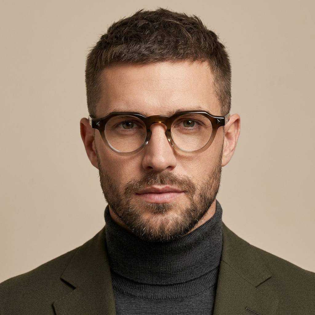 Geometric Round Acetate Optical Eyeglass Frame F3350 | Ajaoptical