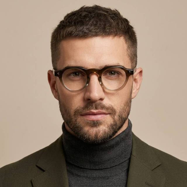 Geometric Round Acetate Optical Eyeglass Frame F3350 | Ajaoptical