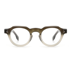 Geometric Round Acetate Optical Eyeglass Frame F3350 | Ajaoptical