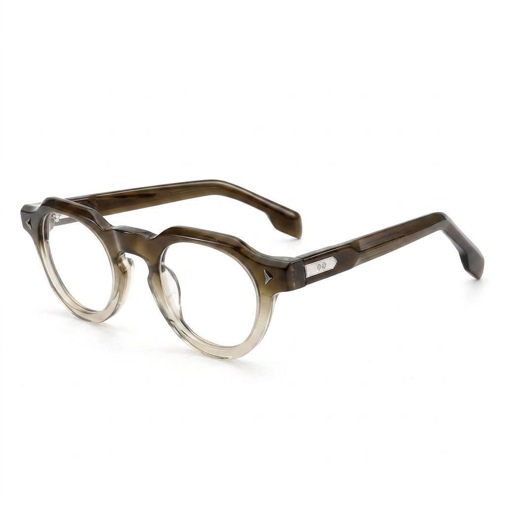 Geometric Round Acetate Optical Eyeglass Frame F3350 | Ajaoptical