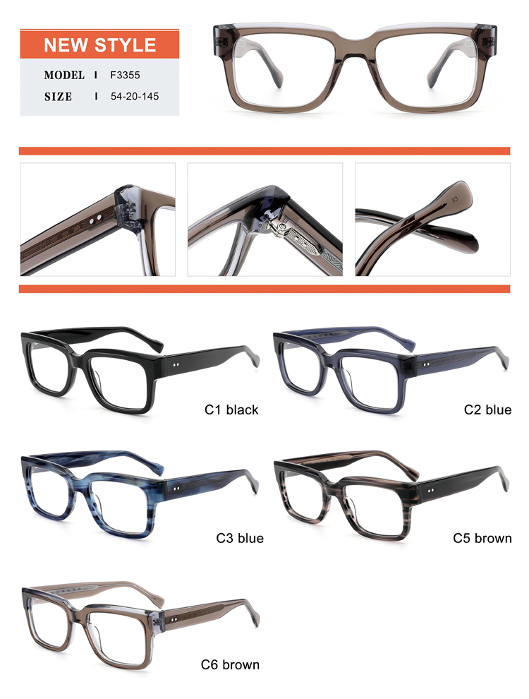 Thick Square Acetate Eyeglasses Frame Wholesale F3355 | Ajaoptical
