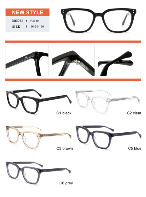 Classic Square Acetate Eyeglasses Frame Unisex | Ajaoptical
