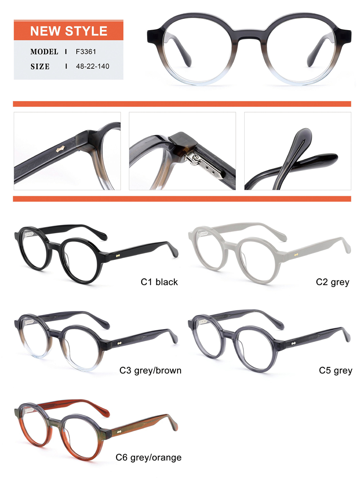 Gradient Round Acetate Intellectual Eyewear Frame F3361 | Ajaoptical