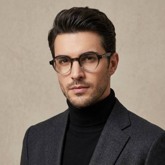 Gradient Round Acetate Intellectual Eyewear Frame F3361 | Ajaoptical