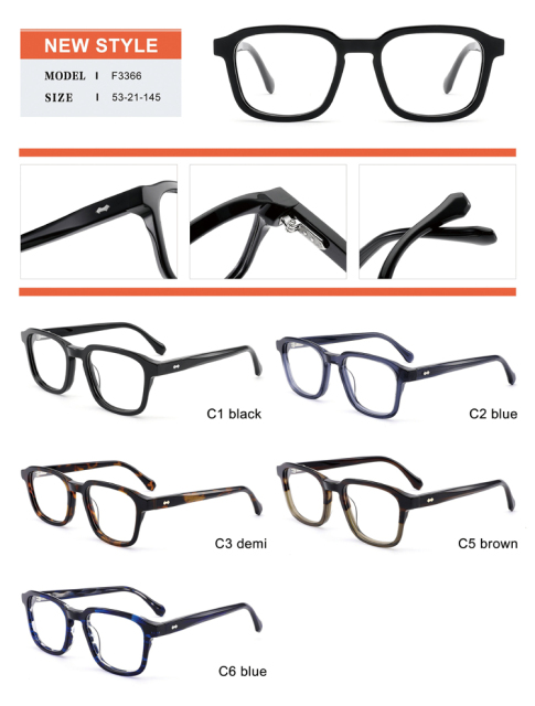 Contemporary Geometric Acetate Glasses Frame F3366 | Ajaoptical