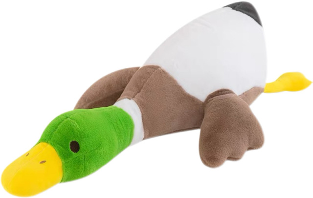Soft toy of a green-headed wild duck in a lying-down position,Plush toy factory in China,Green Mallard Soft Toy