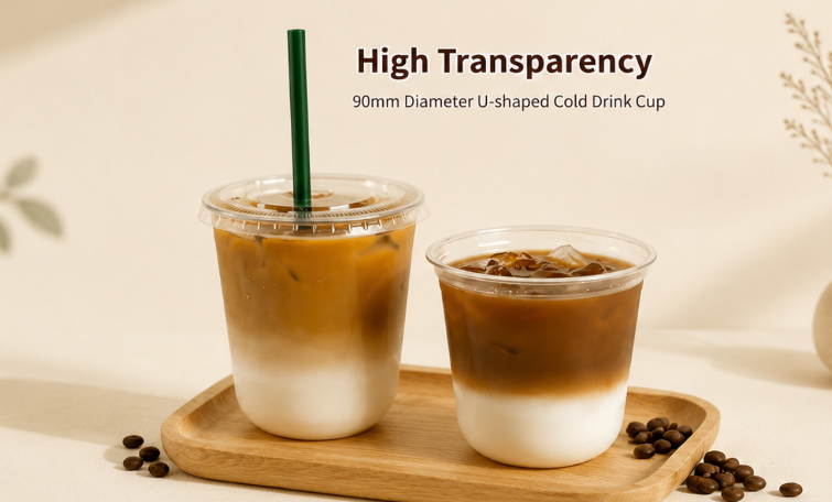 Thickened U-shaped American Disposable Coffee/Milk Tea Shop Cup Commercial 90 Caliber Lid High Permeability,AT PACK,Thickened U-shaped American Disposable Coffee/Milk Tea Shop Cup Commercial 90 Caliber Lid High Permeability