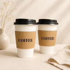 Custom Printed Logo Branded Plain Insulated Disposable Black Hot Drink Iced Kraft Paper Coffee Cup Sleeves,AT PACK,Custom Printed Logo Branded Plain Insulated Disposable Black Hot Drink Iced Kraft Paper Coffee Cup Sleeves