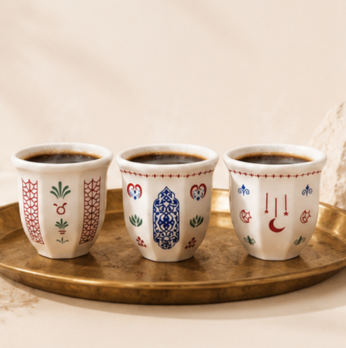 Traditional Arabic Coffee & Tea Cup Tulip Middle East Design Bohemian & Minimalist 180ml 250ml Cappuccino Ceramic Cup,AT PACK,Traditional Arabic Coffee & Tea Cup Tulip Middle East Design Bohemian & Minimalist 180ml 250ml Cappuccino Ceramic Cup