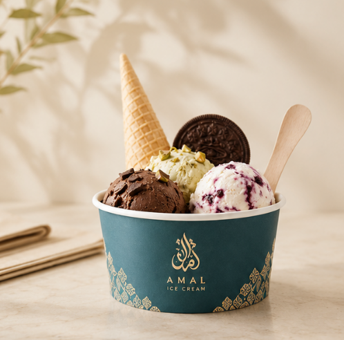 Arabic Style Factory-Wholesale Disposable Thickened Ice Cream Paper Bowls Cups Boxes & Lids; Customizable Packaging,AT PACK,Arabic Style Factory-Wholesale Disposable Thickened Ice Cream Paper Bowls Cups Boxes & Lids; Customizable Packaging