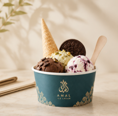 Arabic Style Factory-Wholesale Disposable Thickened Ice Cream Paper Bowls Cups Boxes & Lids; Customizable Packaging,AT PACK,Arabic Style Factory-Wholesale Disposable Thickened Ice Cream Paper Bowls Cups Boxes & Lids; Customizable Packaging