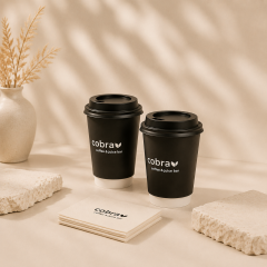Disposable Stylish High-quality Craft Paper Logo Carry 8oz & 12oz Customized Double-walled Recyclable Coffee Cups,AT PACK,Disposable Stylish High-quality Craft Paper Logo Carry 8oz & 12oz Customized Double-walled Recyclable Coffee Cups