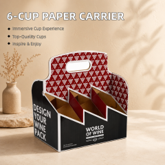 Custom Corrugated Disposable Coffee Cup Holder Tray Portable Cup Holder Handling 2/4/6 Cups Takeaway Wine Carrier,AT PACK,Custom Corrugated Disposable Coffee Cup Holder Tray Portable Cup Holder Handling 2/4/6 Cups Takeaway Wine Carrier