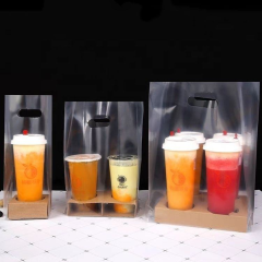 Custom Recyclable Plastic Bags Takeaway Coffee Cake Bags Boba Tea Packaging Bags 2/4/6 Cups Holder with Handle,AT PACK,Custom Recyclable Plastic Bags Takeaway Coffee Cake Bags Boba Tea Packaging Bags 2/4/6 Cups Holder with Handle