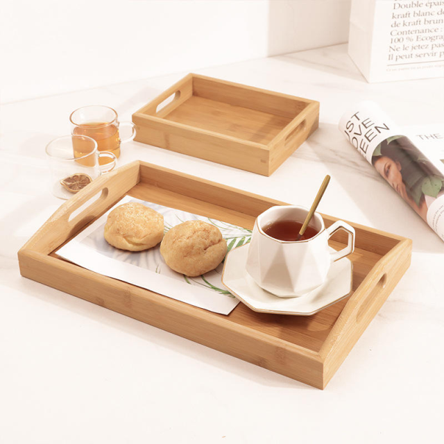 Wooden Rectangular Tea Tray with Water Cup Bread Tray Japanese Style Minimalist Design Multifunction for Household Use,AT PACK,Wooden Rectangular Tea Tray with Water Cup Bread Tray Japanese Style Minimalist Design Multifunction for Household Use