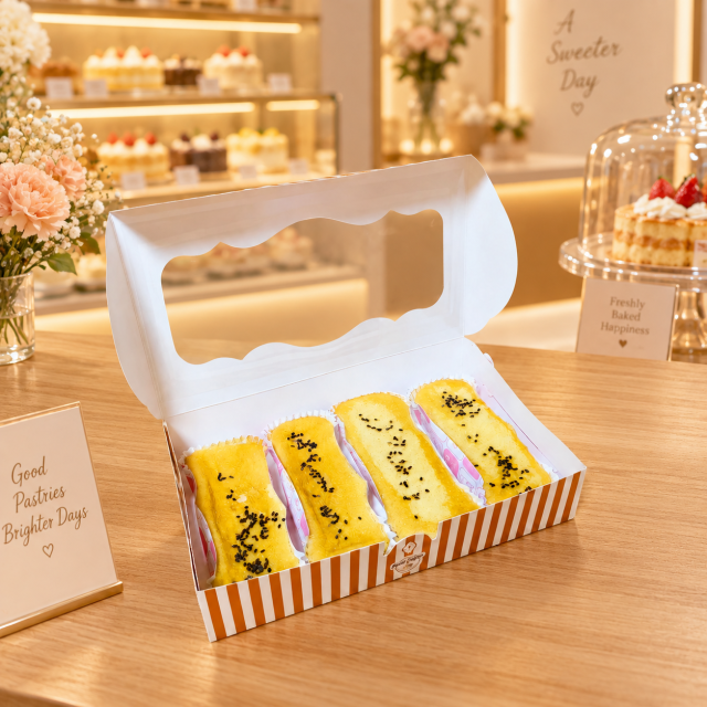 Bakery Box Custom Printed Box With Window for Cookie Cake Cupcake Dessert Holiday Party Wholesale,AT PACK,Bakery Box Custom Printed Box With Window for Cookie Cake Cupcake Dessert Holiday Party Wholesale