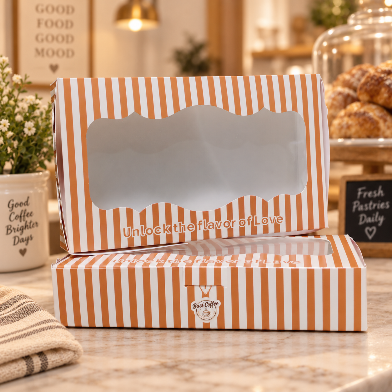 Bakery Box Custom Printed Box With Window for Cookie Cake Cupcake Dessert Holiday Party Wholesale,AT PACK,Bakery Box Custom Printed Box With Window for Cookie Cake Cupcake Dessert Holiday Party Wholesale