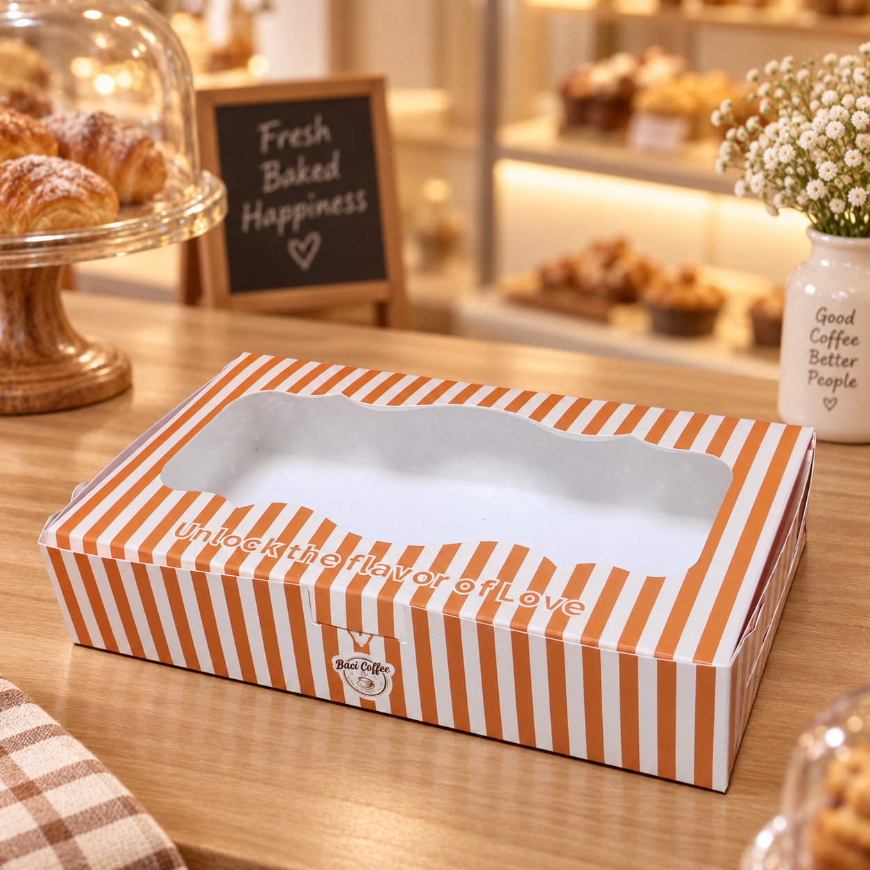 Bakery Box Custom Printed Box With Window for Cookie Cake Cupcake Dessert Holiday Party Wholesale,AT PACK,Bakery Box Custom Printed Box With Window for Cookie Cake Cupcake Dessert Holiday Party Wholesale