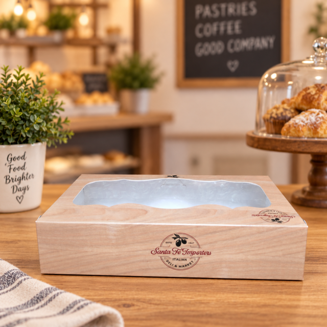 Bakery Box Custom Printed Box With Window for Cookie Cake Cupcake Dessert Holiday Party Wholesale,AT PACK,Bakery Box Custom Printed Box With Window for Cookie Cake Cupcake Dessert Holiday Party Wholesale