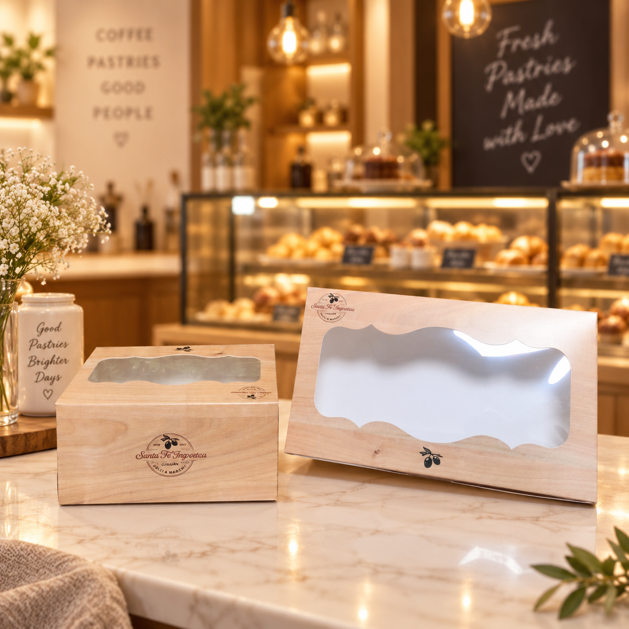 Bakery Box Custom Printed Box With Window for Cookie Cake Cupcake Dessert Holiday Party Wholesale,AT PACK,Bakery Box Custom Printed Box With Window for Cookie Cake Cupcake Dessert Holiday Party Wholesale