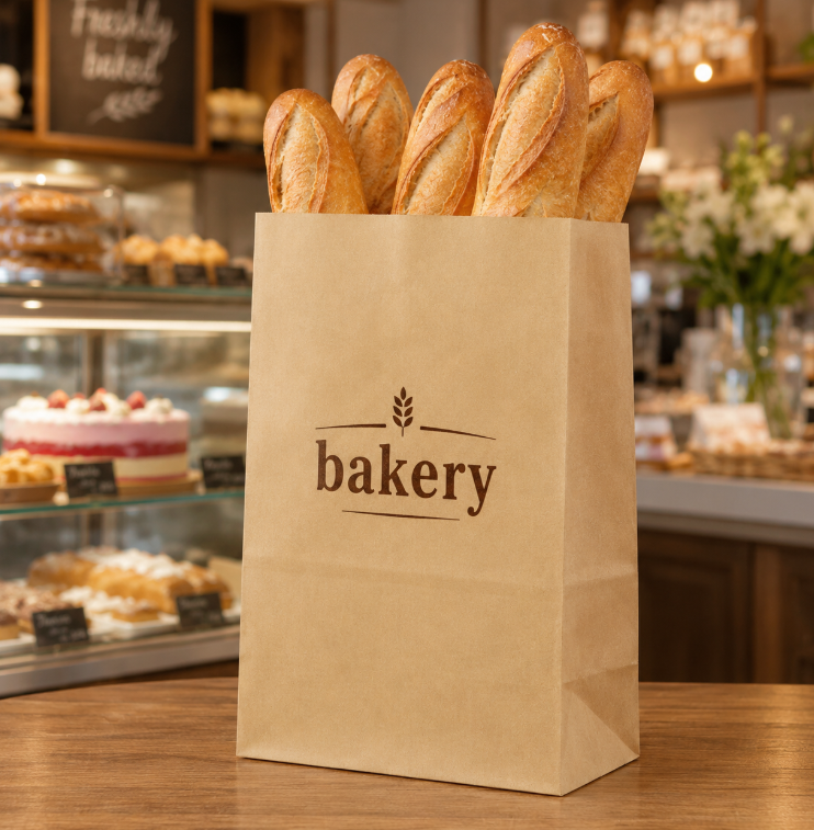 Style Thickened Oil-Resistant Kraft Paper Square-Bottom Food Packaging Bag for Baking Bread and Popcorn Food Grade Eco Friendly,AT PACK,Style Thickened Oil-Resistant Kraft Paper Square-Bottom Food Packaging Bag for Baking Bread and Popcorn Food Grade Eco Friendly