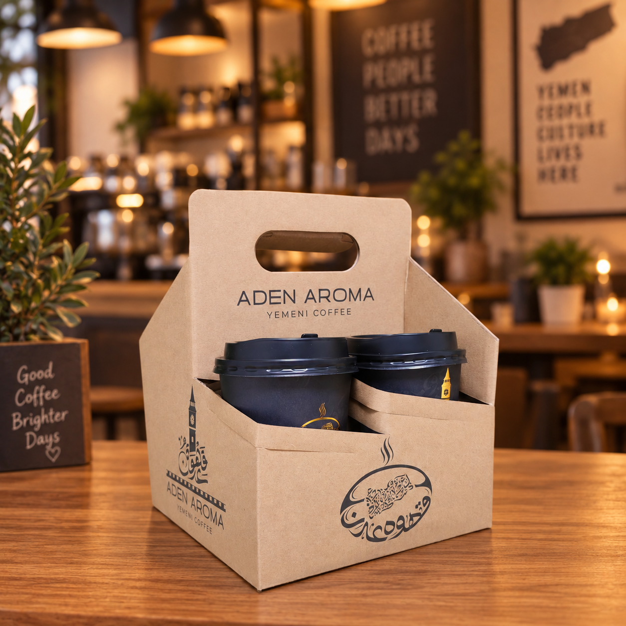 AT PACK Custom Printed 2 Cup Carrier Box Takeaway Coffee Cup Holder with Handle for Café Beverage Packaging,AT PACK,AT PACK Custom Printed 2 Cup Carrier Box Takeaway Coffee Cup Holder with Handle for Café Beverage Packaging