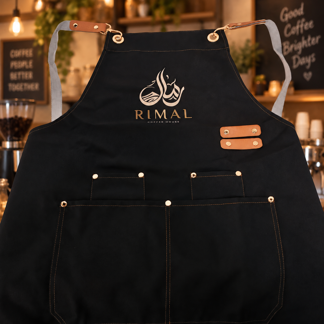 AT PACK Custom Coffee Shop Apron with Logo Embroidered Barista Apron Adjustable Work Apron for Café Restaurant Staff,AT PACK,AT PACK Custom Coffee Shop Apron with Logo Embroidered Barista Apron Adjustable Work Apron for Café Restaurant Staff