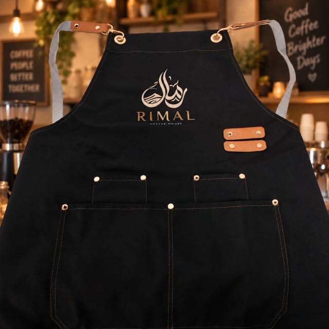 AT PACK Custom Coffee Shop Apron with Logo Embroidered Barista Apron Adjustable Work Apron for Café Restaurant Staff,AT PACK,AT PACK Custom Coffee Shop Apron with Logo Embroidered Barista Apron Adjustable Work Apron for Café Restaurant Staff