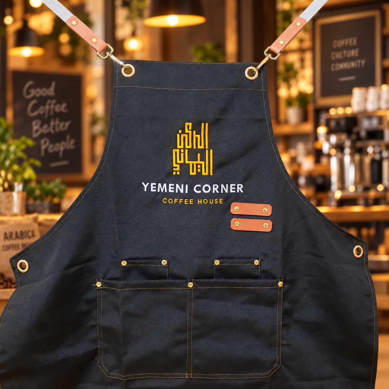 AT PACK Custom Coffee Shop Apron with Logo Embroidered Barista Apron Adjustable Work Apron for Café Restaurant Staff,AT PACK,AT PACK Custom Coffee Shop Apron with Logo Embroidered Barista Apron Adjustable Work Apron for Café Restaurant Staff