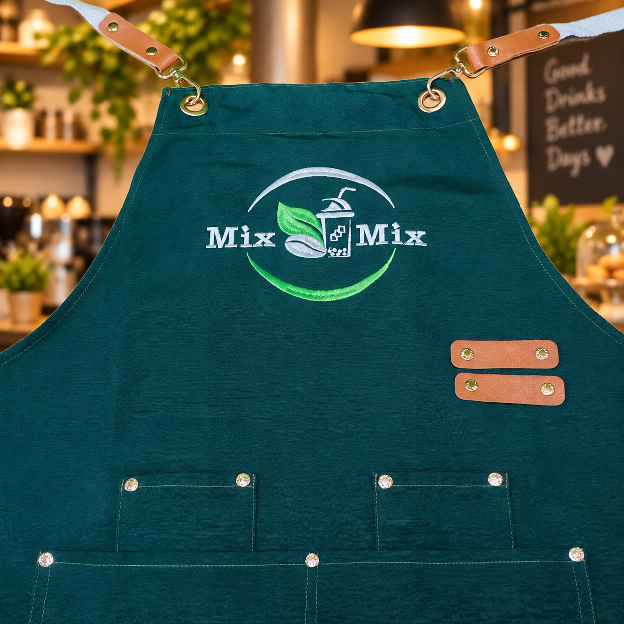 AT PACK Custom Coffee Shop Apron with Logo Embroidered Barista Apron Adjustable Work Apron for Café Restaurant Staff,AT PACK,AT PACK Custom Coffee Shop Apron with Logo Embroidered Barista Apron Adjustable Work Apron for Café Restaurant Staff