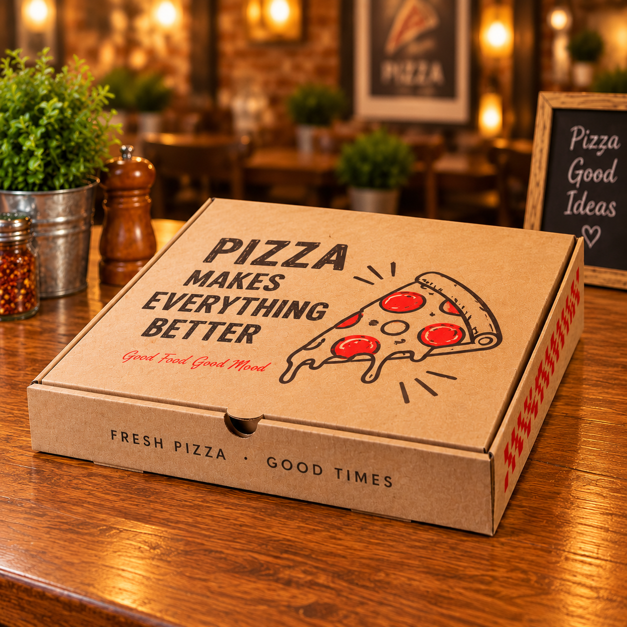 AT PACK Custom Pizza Packaging Boxes with Logo Printed Kraft Cardboard Boxes for Restaurant Takeaway,AT PACK,AT PACK Custom Pizza Packaging Boxes with Logo Printed Kraft Cardboard Boxes for Restaurant Takeaway