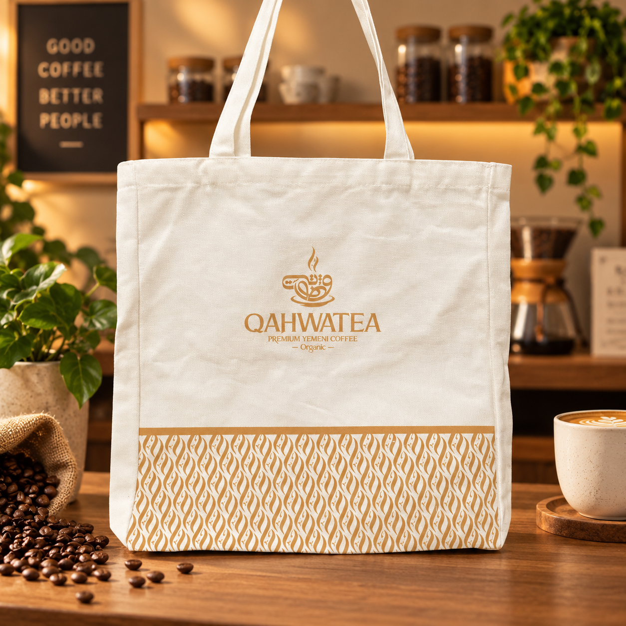 AT PACK OEM Eco Friendly Reusable Coffee Brown Exterior Pocket Custom Text Embroidery Cotton Shopping Bag,AT PACK,AT PACK OEM Eco Friendly Reusable Coffee Brown Exterior Pocket Custom Text Embroidery Cotton Shopping Bag