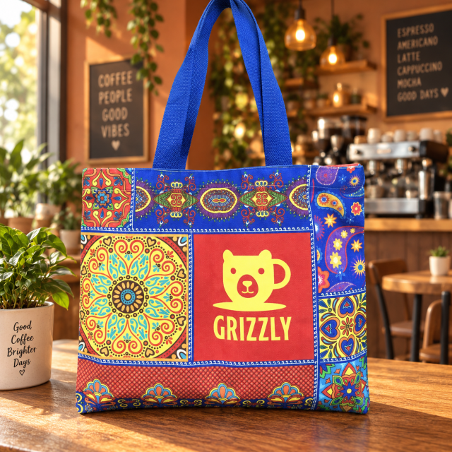 AT PACK OEM Eco Friendly Reusable Coffee Brown Exterior Pocket Custom Text Embroidery Cotton Shopping Bag,AT PACK,AT PACK OEM Eco Friendly Reusable Coffee Brown Exterior Pocket Custom Text Embroidery Cotton Shopping Bag