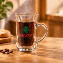 AT PACK Custom Printed Glass Coffee Cup Set with Logo Double Wall Glasses, Tea Pot and Café Drinkware Collection,AT PACK,AT PACK Custom Printed Glass Coffee Cup Set with Logo Double Wall Glasses, Tea Pot and Café Drinkware Collection