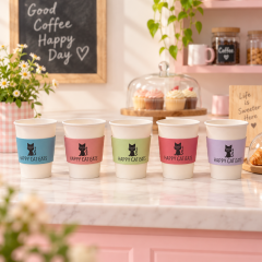 AT PACK Custom Coffee Cup Sleeves with Logo  Eco-Friendly Paper Cup Holders for Cafes, Coffee Shops & Takeaway Drinks,AT PACK,AT PACK Custom Coffee Cup Sleeves with Logo  Eco-Friendly Paper Cup Holders for Cafes, Coffee Shops & Takeaway Drinks