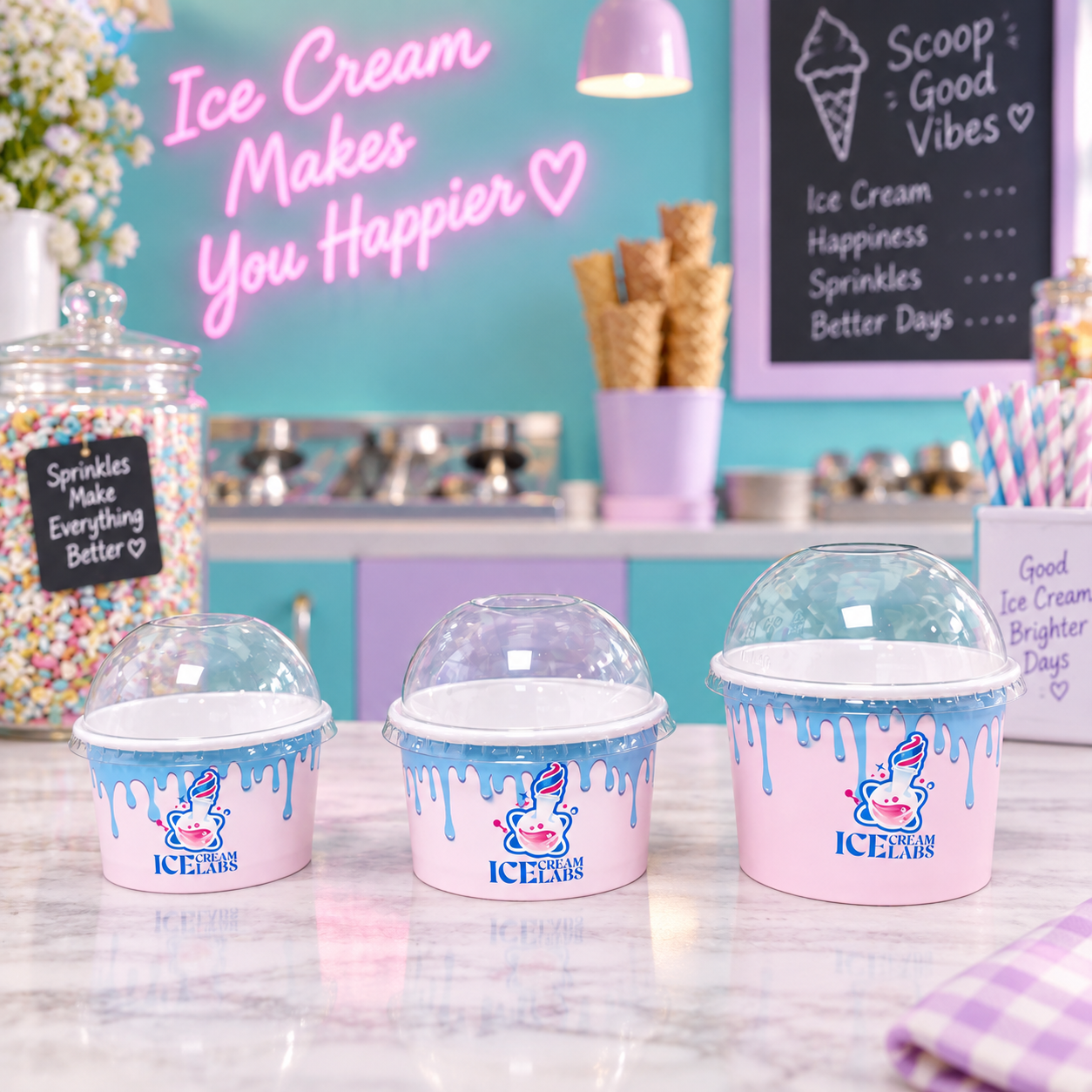 AT PACK Custom Ice Cream Cups with Logo  Premium Disposable Dessert Containers for Ice Cream Shops & Cafes,AT PACK,AT PACK Custom Ice Cream Cups with Logo  Premium Disposable Dessert Containers for Ice Cream Shops & Cafes