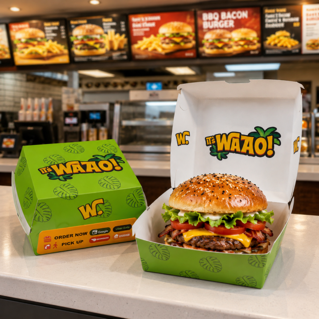 AT PACK Custom Printed Burger Boxes | Eco-Friendly Takeaway Food Packaging for Restaurants & Fast Food Brands,AT PACK,AT PACK Custom Printed Burger Boxes | Eco-Friendly Takeaway Food Packaging for Restaurants & Fast Food Brands