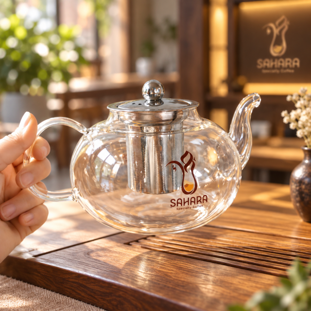 AT PACK Custom Printed Glass Coffee Cup Set with Logo Double Wall Glasses, Tea Pot and Café Drinkware Collection,AT PACK,AT PACK Custom Printed Glass Coffee Cup Set with Logo Double Wall Glasses, Tea Pot and Café Drinkware Collection