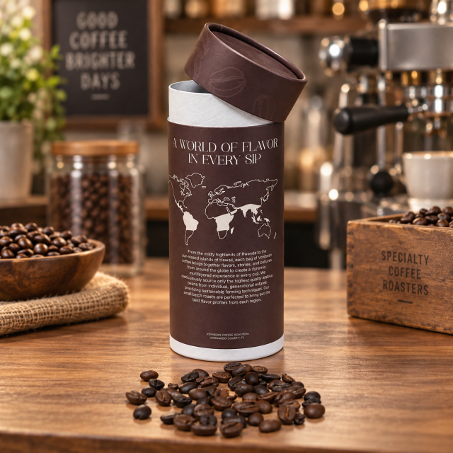 AT PACK Custom Coffee Canisters with Logo  Premium Coffee Packaging Tubes for Roasters & Specialty Coffee Brands,AT PACK,AT PACK Custom Coffee Canisters with Logo  Premium Coffee Packaging Tubes for Roasters & Specialty Coffee Brands