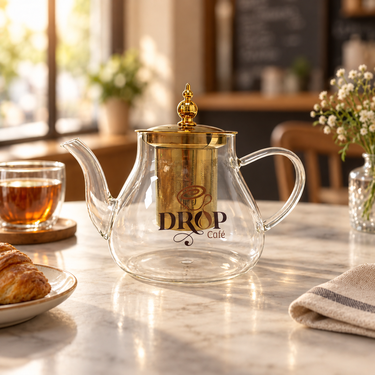 AT PACK Custom Glass Coffee Teapots with Logo Borosilicate Glass Tea Kettles for Cafes, Coffee Shops & Brands,AT PACK,AT PACK Custom Glass Coffee Teapots with Logo Borosilicate Glass Tea Kettles for Cafes, Coffee Shops & Brands