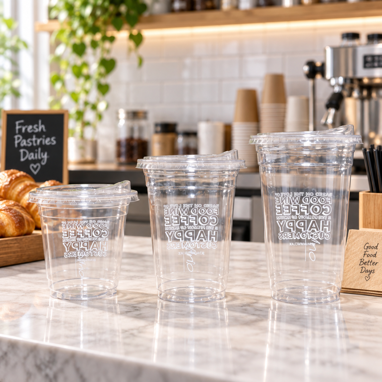 AT PACK Custom PET Cups with Logo Clear Plastic Drink Cups for Coffee Shops, Bubble Tea & Cold Beverage Brands,AT PACK,AT PACK Custom PET Cups with Logo Clear Plastic Drink Cups for Coffee Shops, Bubble Tea & Cold Beverage Brands