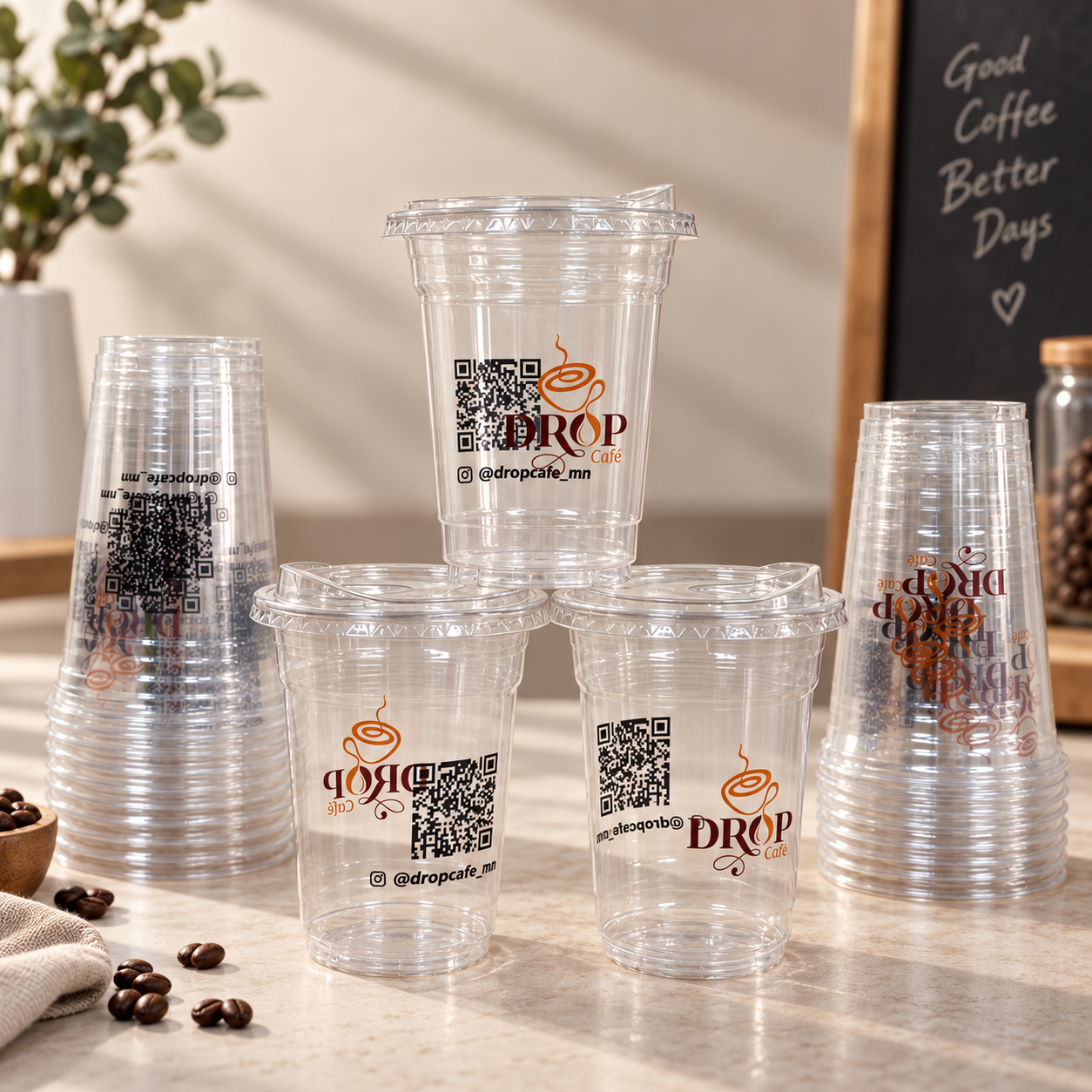 AT PACK Custom PET Cups with Logo Clear Plastic Drink Cups for Coffee Shops, Bubble Tea & Cold Beverage Brands,AT PACK,AT PACK Custom PET Cups with Logo Clear Plastic Drink Cups for Coffee Shops, Bubble Tea & Cold Beverage Brands