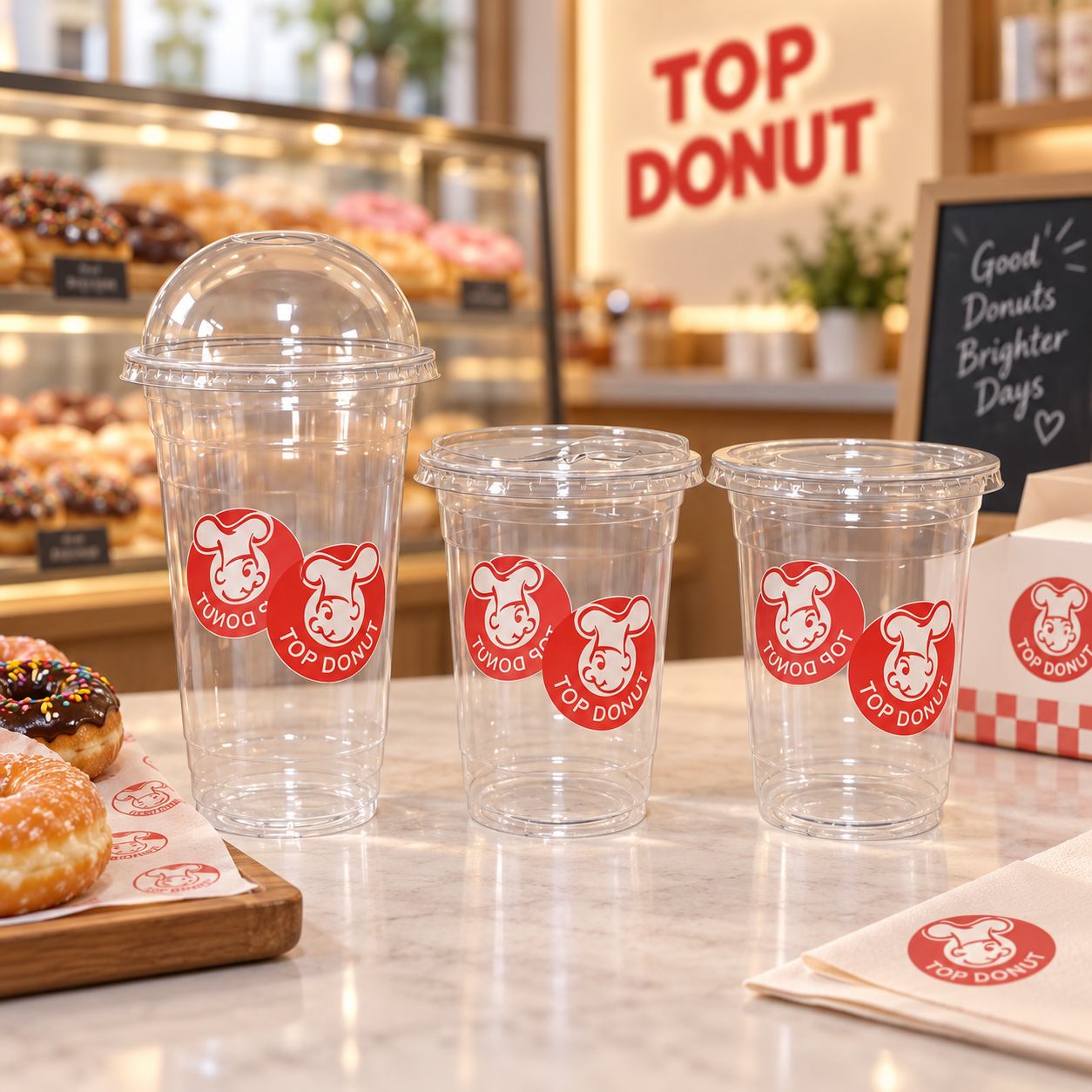AT PACK Custom PET Cups with Logo Clear Plastic Drink Cups for Coffee Shops, Bubble Tea & Cold Beverage Brands,AT PACK,AT PACK Custom PET Cups with Logo Clear Plastic Drink Cups for Coffee Shops, Bubble Tea & Cold Beverage Brands