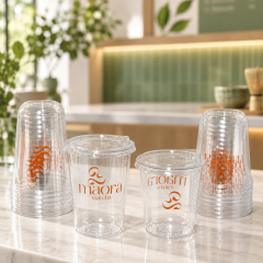 AT PACK Custom PET Cups with Logo Clear Plastic Drink Cups for Coffee Shops, Bubble Tea & Cold Beverage Brands,AT PACK,AT PACK Custom PET Cups with Logo Clear Plastic Drink Cups for Coffee Shops, Bubble Tea & Cold Beverage Brands