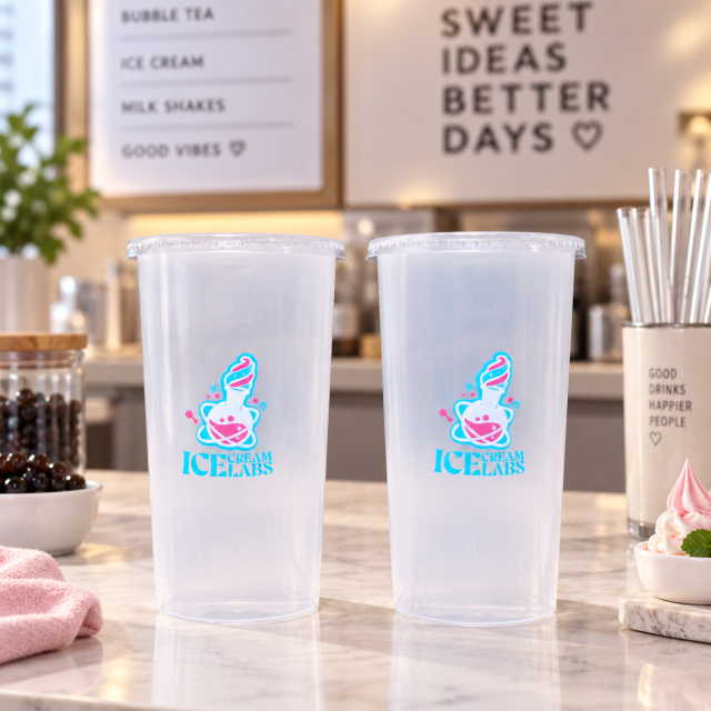 AT PACK Custom PP Cups with Logo  Reusable Plastic Drink Cups for Bubble Tea, Coffee Shops & Beverage Brands,AT PACK,AT PACK Custom PP Cups with Logo  Reusable Plastic Drink Cups for Bubble Tea, Coffee Shops & Beverage Brands