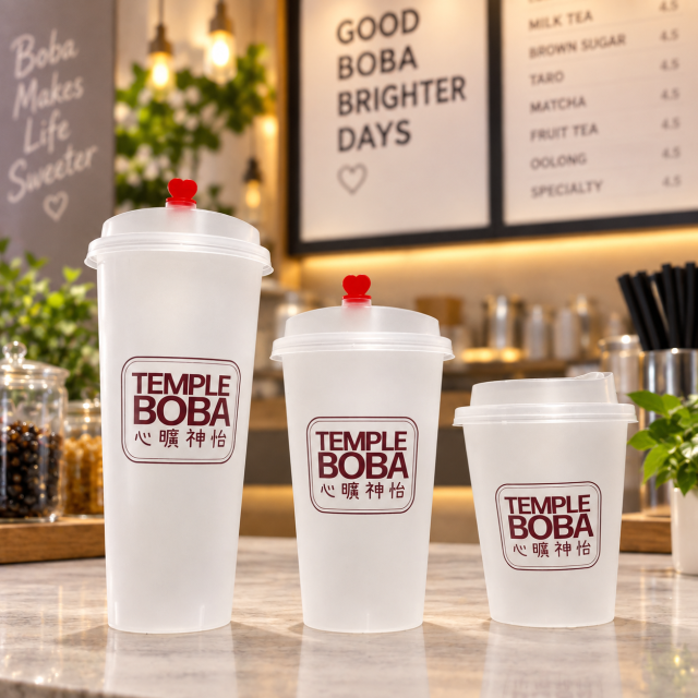 AT PACK Custom PP Cups with Logo  Reusable Plastic Drink Cups for Bubble Tea, Coffee Shops & Beverage Brands,AT PACK,AT PACK Custom PP Cups with Logo  Reusable Plastic Drink Cups for Bubble Tea, Coffee Shops & Beverage Brands