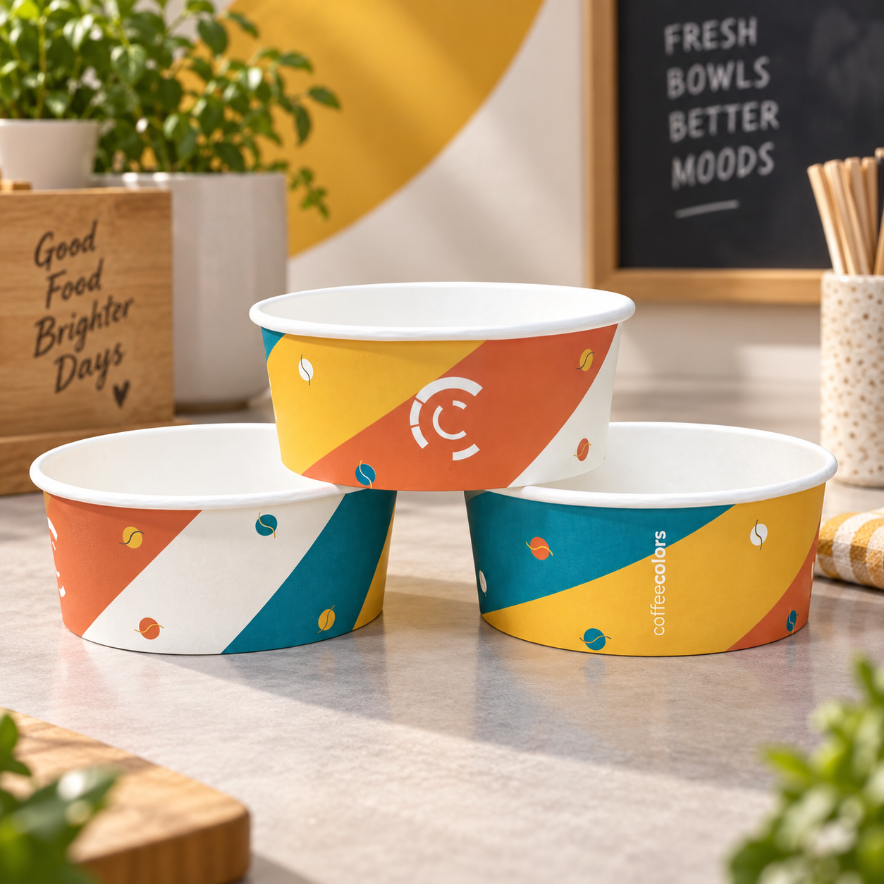 AT PACK Custom Salad Bowls with Logo Disposable Food Containers for Salads, Pasta & Takeaway Meals,AT PACK,AT PACK Custom Salad Bowls with Logo Disposable Food Containers for Salads, Pasta & Takeaway Meals