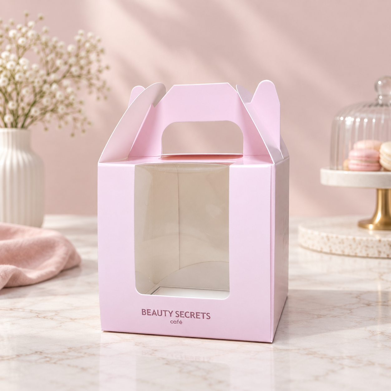 AT PACK Custom Window Cake Boxes with Handle  Premium Bakery Packaging Boxes for Cakes, Desserts & Takeaway,AT PACK,AT PACK Custom Window Cake Boxes with Handle  Premium Bakery Packaging Boxes for Cakes, Desserts & Takeaway