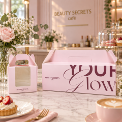 AT PACK Custom Window Cake Boxes with Handle  Premium Bakery Packaging Boxes for Cakes, Desserts & Takeaway,AT PACK,AT PACK Custom Window Cake Boxes with Handle  Premium Bakery Packaging Boxes for Cakes, Desserts & Takeaway