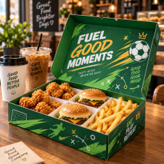 AT PACK Custom Printed Food Boxes with Logo  Divided Takeaway Packaging for Burgers, Chicken & Fast Food,AT PACK,AT PACK Custom Printed Food Boxes with Logo  Divided Takeaway Packaging for Burgers, Chicken & Fast Food